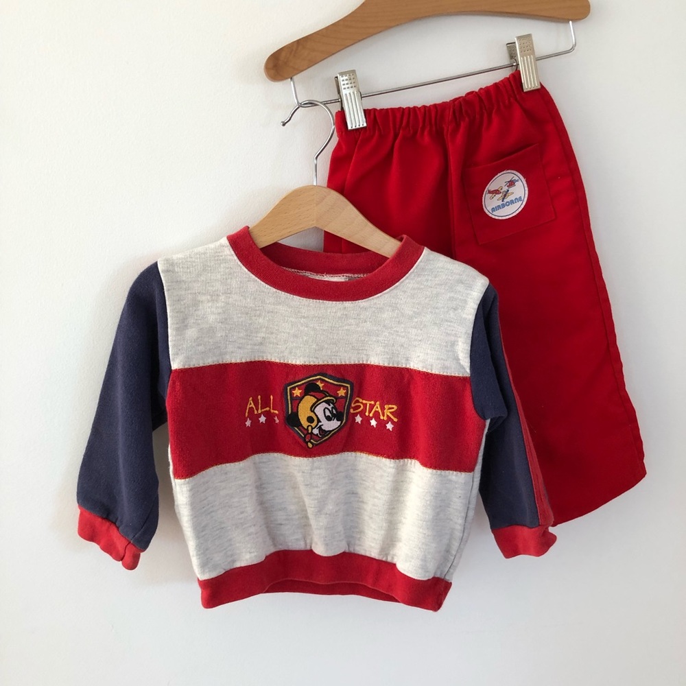 Vintage Mickey Aviator Set, Size 18 Months